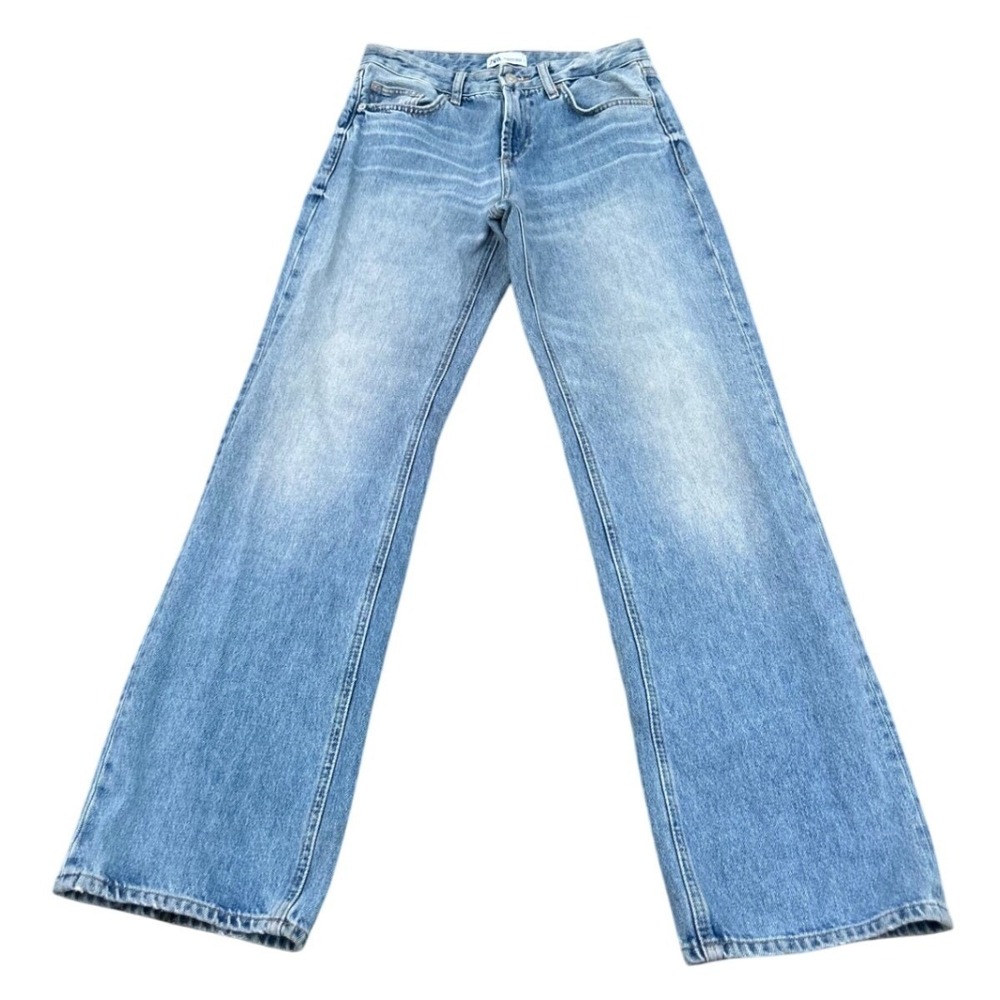 Zara Womens High Waisted Wide Leg Jeans Light Wash Blue Size 4 EUR 36‎ MEX 26